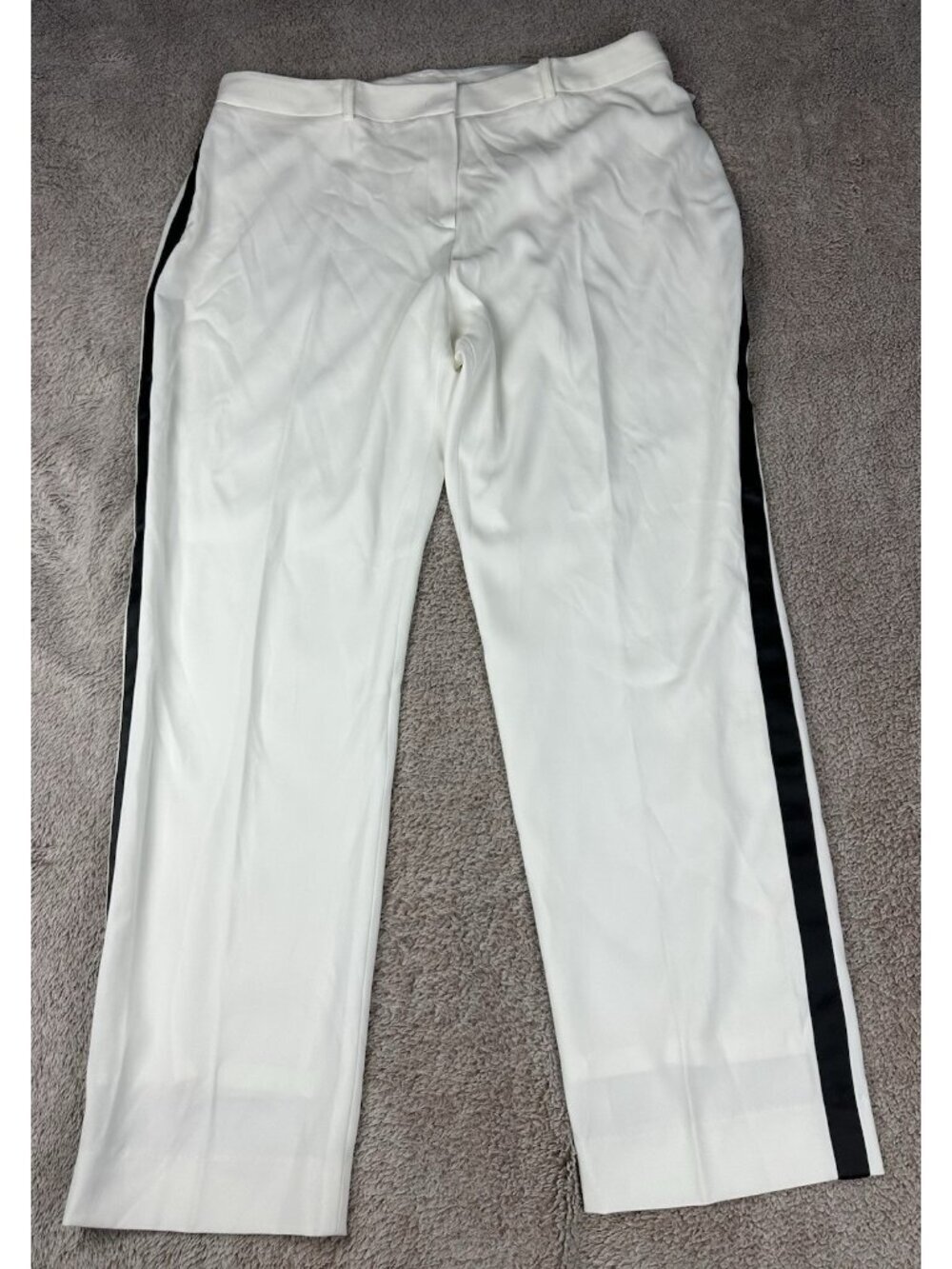 Little Black Tux Women's White Tuxedo Pants Black Side Stripe Size 16 NWT Formal - Picture 4 of 16